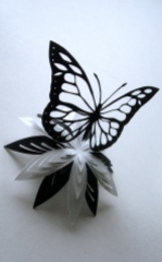 Butterfly and flower papercut